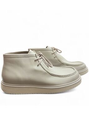 Men’s Vince Ecru Leather Moc Derby Lace-up Chukka Boots Size US 9.5/ EU 43